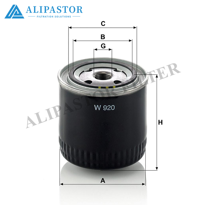 W920 WD920 Industrial Screw Air Compressor Lube Oil Filter Industrial Compressor Parts